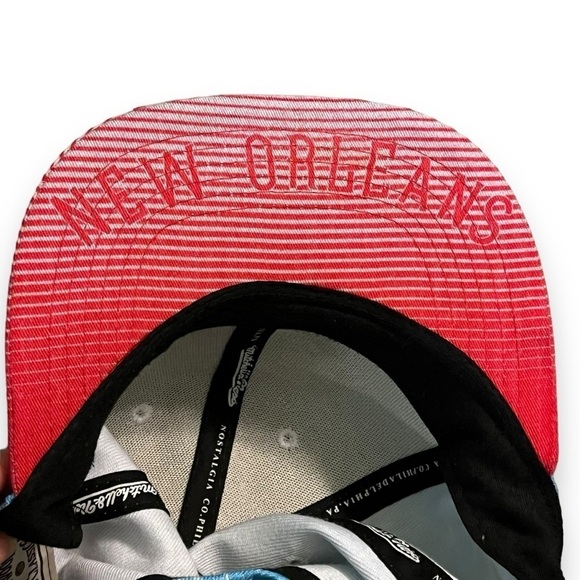 Mitchell & Ness New Orleans Pelicans Hat NBA Snap Back Embroidered Blue Water - Picture 5 of 11